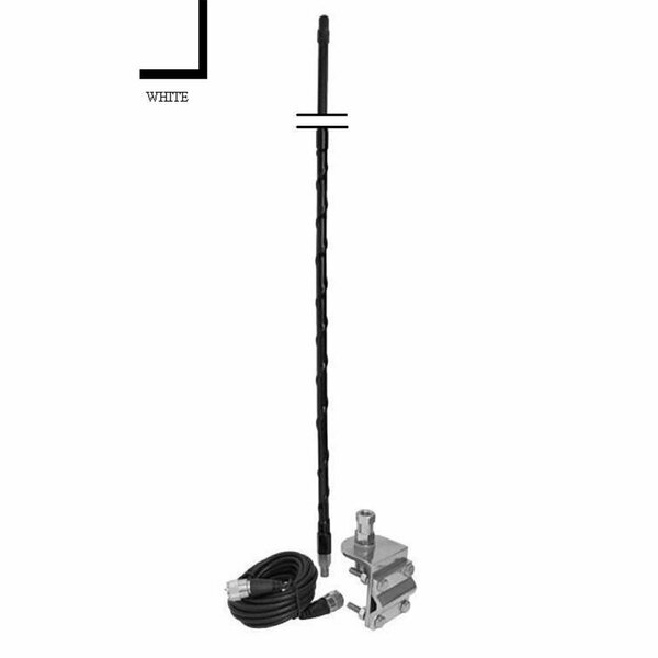 Accessories Unlimited 2 ft. Mirror Mount CB Antenna Kit - White AC53673